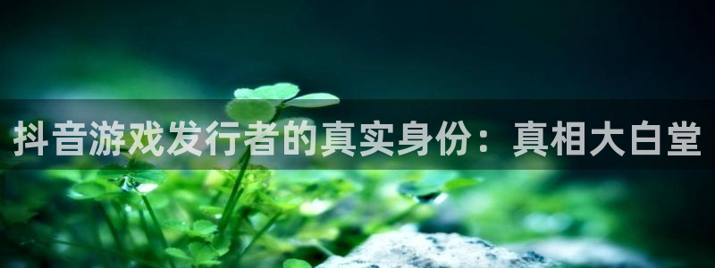 db电竞官网官网注册账号怎么注册：抖音游戏发行者的真实身份：真相大白堂